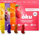 ōku Energy Chews - Energy Gummies w/Natural Caffeine from Green Tea ← Yerba Mate, Coconut Water for Hydration, 4g Fiber Gummy, Non-GMO ← Running, Cycling, On-The-Go Snacks, Variety Pack (8-Pack)