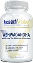 Investigación Verificado Ashwagandha 1500mg Fuerza máxima con Bioperina y raíz de jengibre, potencia de la función cognitiva - 60 cápsulas de amistad vegana (1 botella)