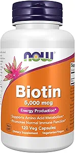 AHORA Alimentos por ahora Producción de Energía Biotina 5000 mcg- 120 Vcaps
