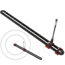 300mm Herramienta de compás de madera, gran brújula de carpintería Círculo, carpintero Compass Ruler Marking Gauge Círculo herramienta de marcación para carpintero de ingeniero (Black)