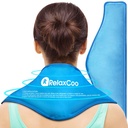 Neck Ice Pack Wrap, Reusable Gel Ice Pack for Neck Hombros, Terapia de Compresión Fría para Alivio de Dolor, Lesiones, Morado, Brujas, Espranos, Inflamación y Recuperación de Cirugía Cervical