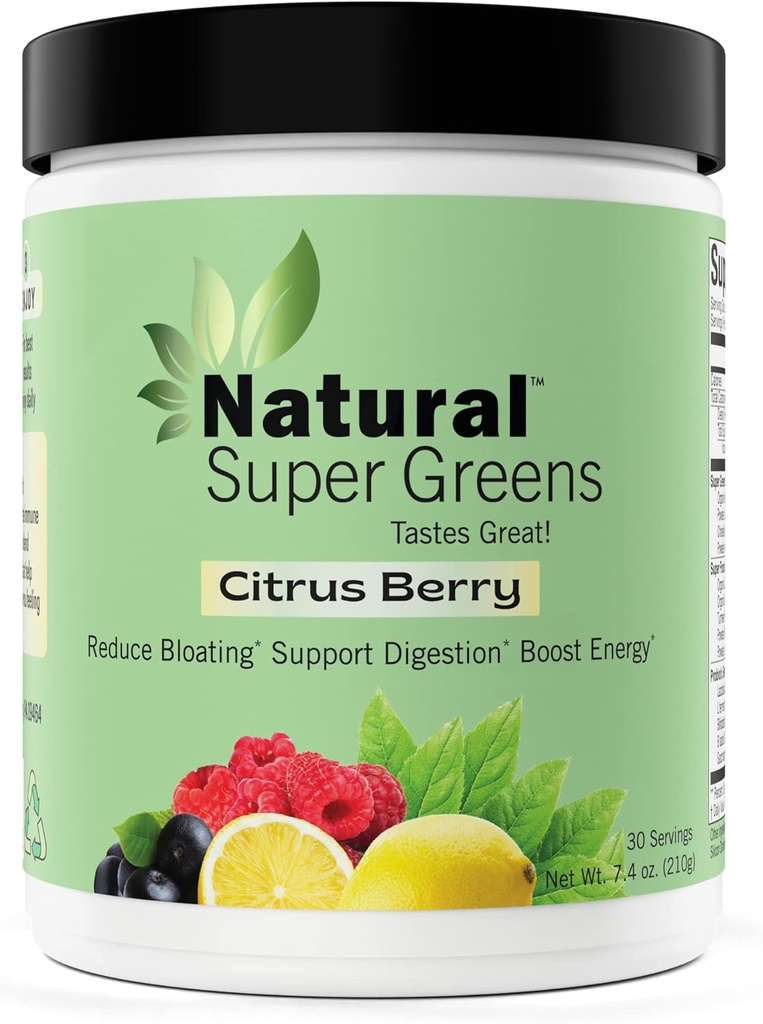 Super Greens Powder Orgánica Principal Suplementos Verdes Vida Grande Tasting Fruits and Vegetables Jugo &amp; Smoothie Mix Probiotics & Digestive Enzymes limitada Chlorella(Citrus Berry)1 item,7.4 Ounce