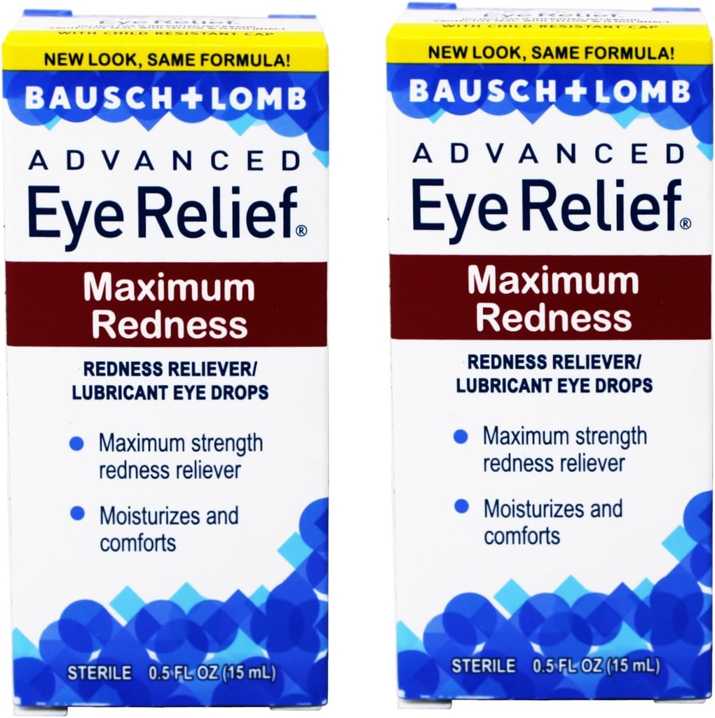 Bausch &amp; Lomb Advanced Eye Relief Redness Maximum Relief Drops - 2 pk.