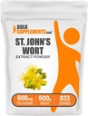 BulkSupplements.com Extracto de hierba de San Juan - Suplemento de San Juan, Suplemento Herbal para Mood - Vegan &amp; Gluten Gratis, 600 mg por Serving, 500g (1.1 libras) (Pack de 1)