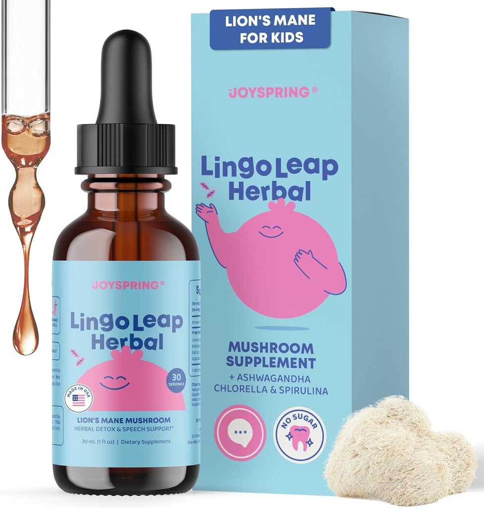 JoySpring Lions Mane for Kids ¦ Speech Delay Supplement for Kids &amp; Toddlers