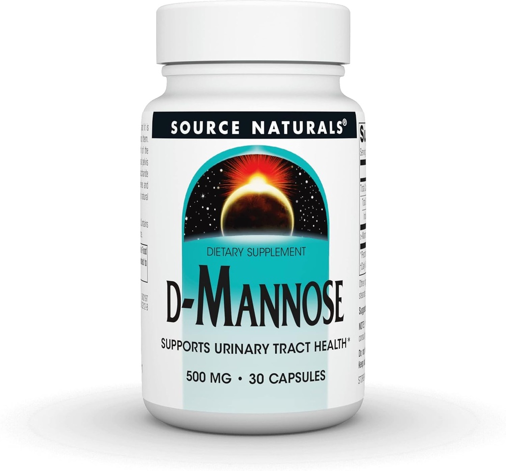 Fuente Naturales D-Mannose, Potent Urinary Tract &amp; Bladder Health Support*, 500mg - 30 cápsulas