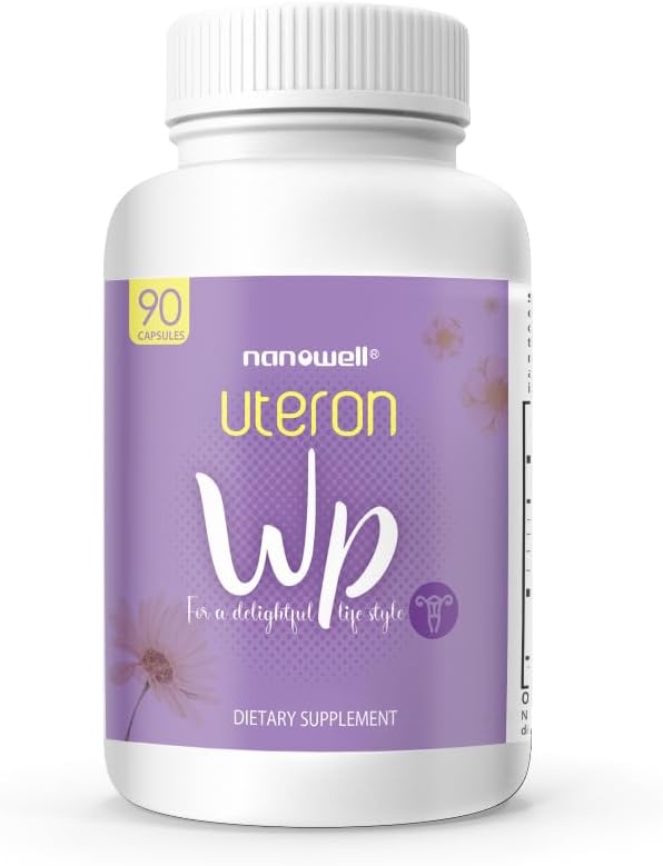 NANOWELL Uteron WP 90 Capsules x 1 Botella - Suplemento Herbal Uterus para la Salud de las Mujeres (90 Cuenta)
