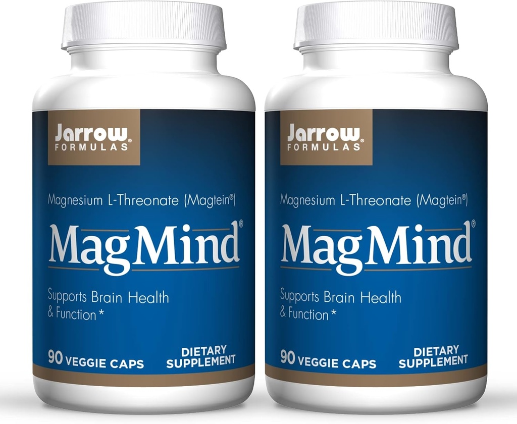 Jarrow Formulas MagMind - 90 Capsules, Pack of 2 - Incluye Magnesium L-Threonate (Magtein) - Soporta Función de Salud Cerebro " - 60 Servimientos Totales