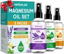 Venture Pal 3-Pack Topical Magnesium Oil Spray Set for Feet – Regalo ideal para la relajación, mejor sueño, alivio muscular para las articulaciones de las piernas, cabello saludable y la piel. Absorción rápida, No-Greasy