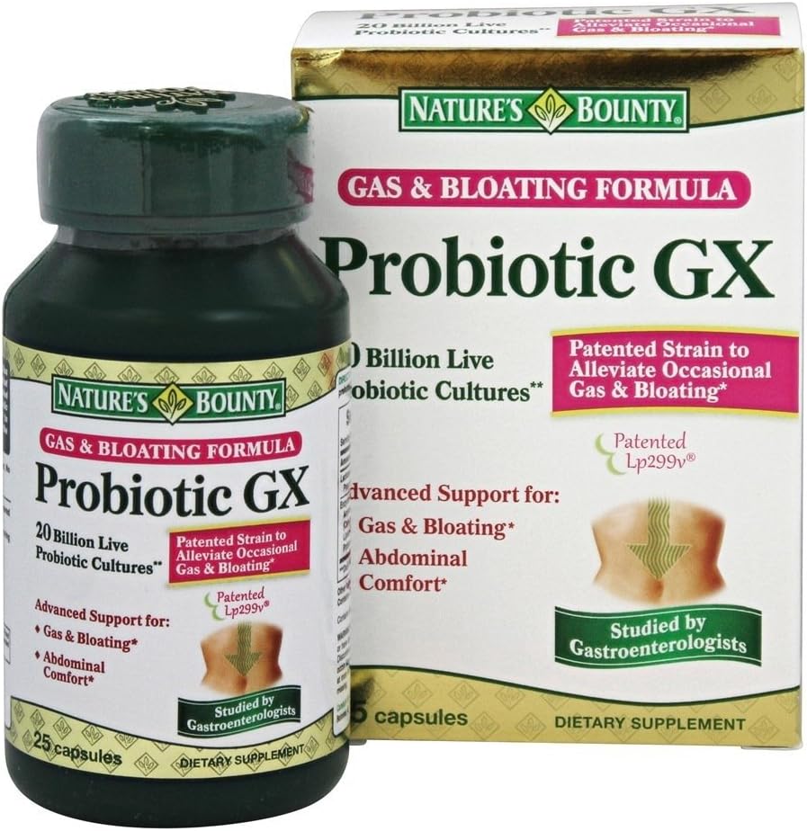 Fórmula de Bloqueo de gas GX Probiótico de la naturaleza, cápsulas 25 ea (Pack of 4)