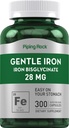 Piping Rock Iron Bisglycinate 28 mg  300 Capsules ← Gentle Iron Supplement Silencio Non-GMO &amp; Gluten Free