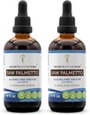 Saw Palmetto Tincture Extract líquido libre de alcohol, Saw Palmetto (Serenoa Repens) Berry seco (2x4 FL OZ)