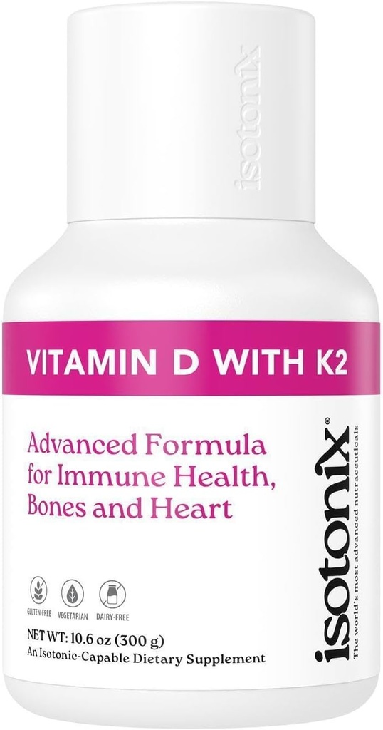 Isotonix Vitamina D con K2, promueve la densidad mineral ósea normal, promueve las arterias sanas, ayuda a mantener la salud ósea, apoya la salud inmunitaria, la América del mercado (90 servicios)