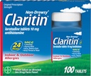 Claritin Allergy Medicine for Adults, 24-Hour Non-Drowsy Loratadine 10mg Pills, Antihistamine, 100 Tablets