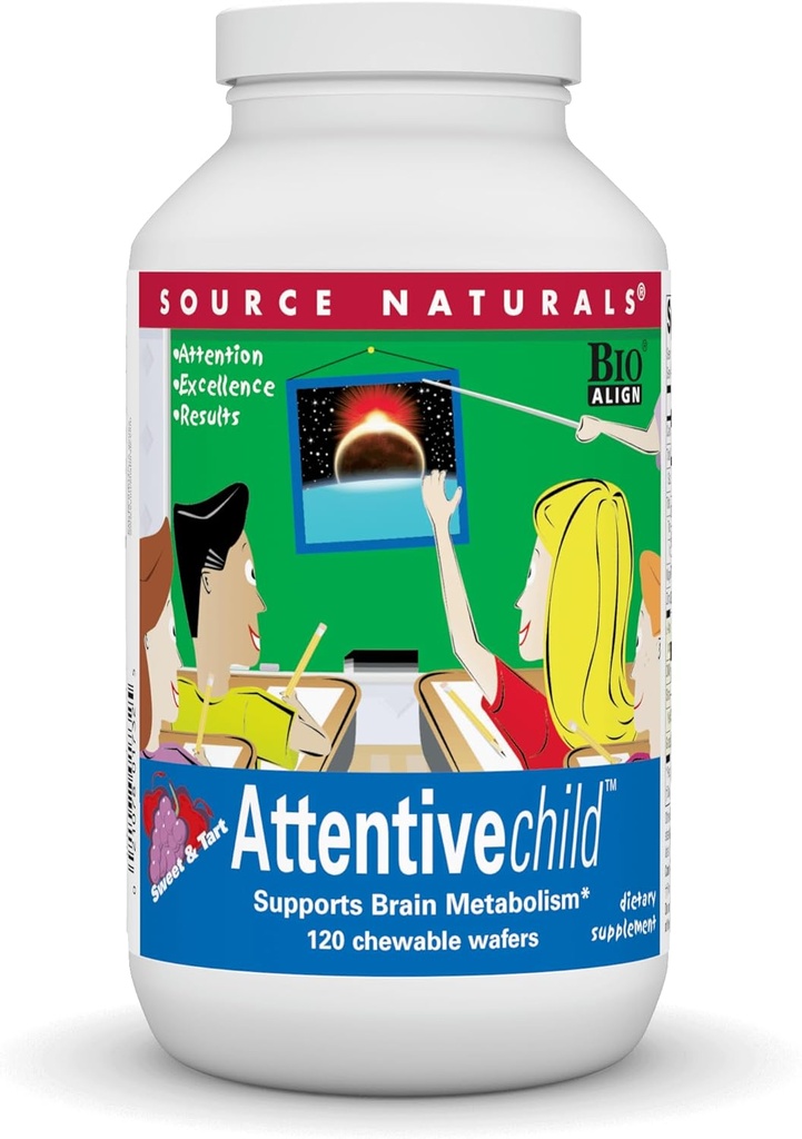 Fuente Naturales Atentivos Niños Chewable Wafers for Brain Metabolism Support - 120 Fruit Wafers
