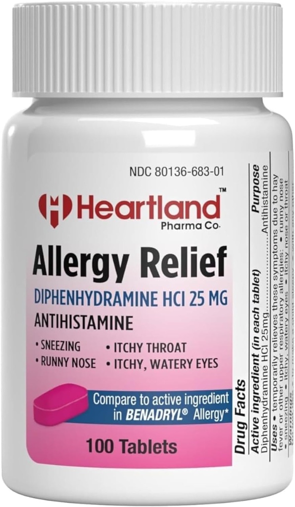 Diphenhydramine HCI ANTE Diphenhydramine Alivio de la Alergia   Antihistamina Diphenhydramine 25 mg Tablets  100 Count