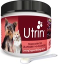NUSENTIA UTRIN - Soporte urinario para gatos &amp; perros - Doble acción de arándano &amp; D-Mannose - para la salud natural de la vejiga, la incontinencia y la repetición de UTI, 60 servicios