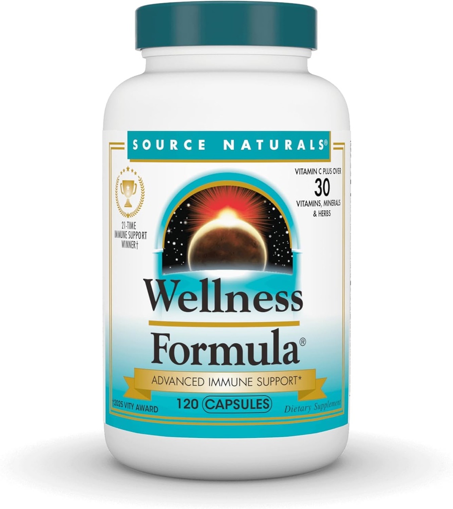 Fuente Natural Wellness Fórmula, Advanced Immune Support*, Bio-Alineados Vitaminas " Herbal Defense - Immune System Support Suplemento " Immunity Booster - 120 Capsules