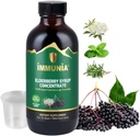 Immunia Elderberry Syrup ayuda a fortalecer el sistema inmunológico. Concentrado de anciano con anciano, tomillo y menta. No hay azúcar. Delicioso sabor. 24 días / botella. (1-Pack)
