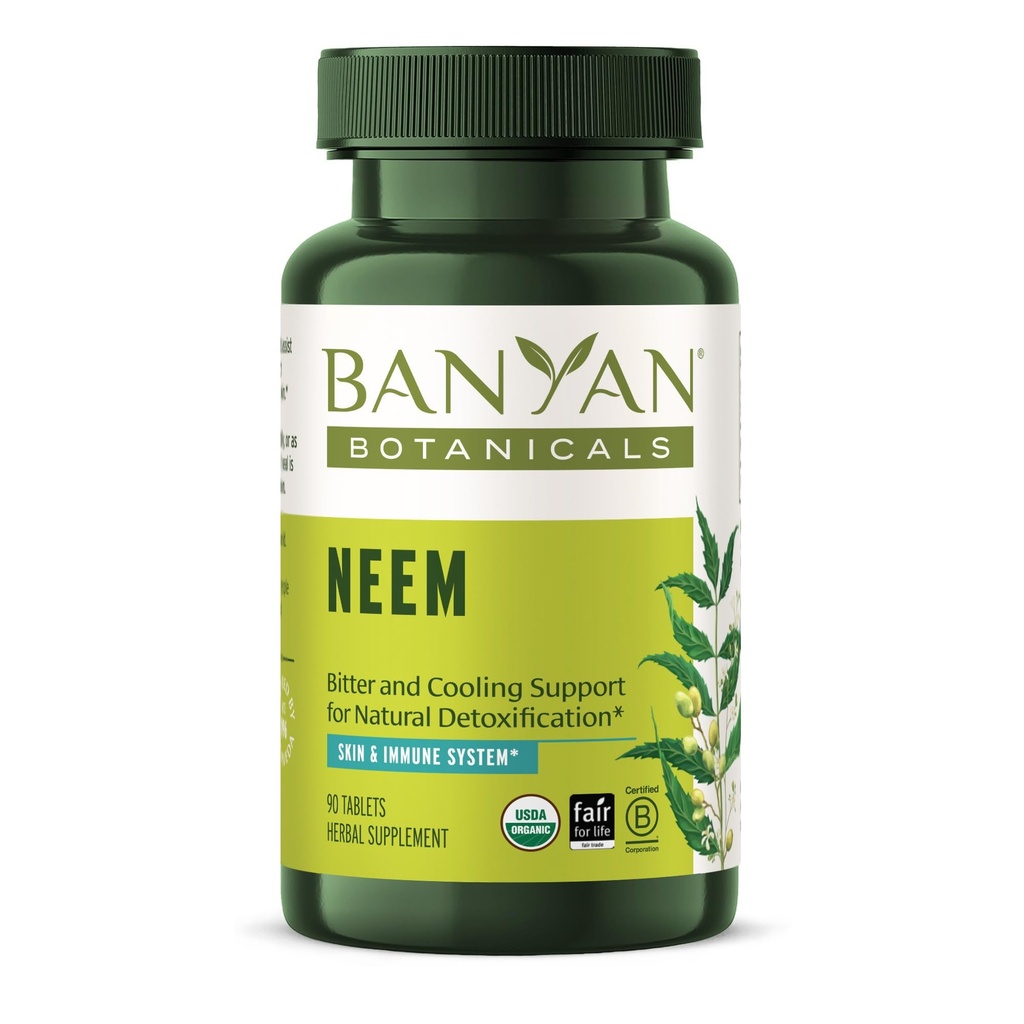 Banyan Botanicals Neem Tablets - USDA Organic - Azadirachta Indica - Ayurvedic Herb for Skin & Blood*
