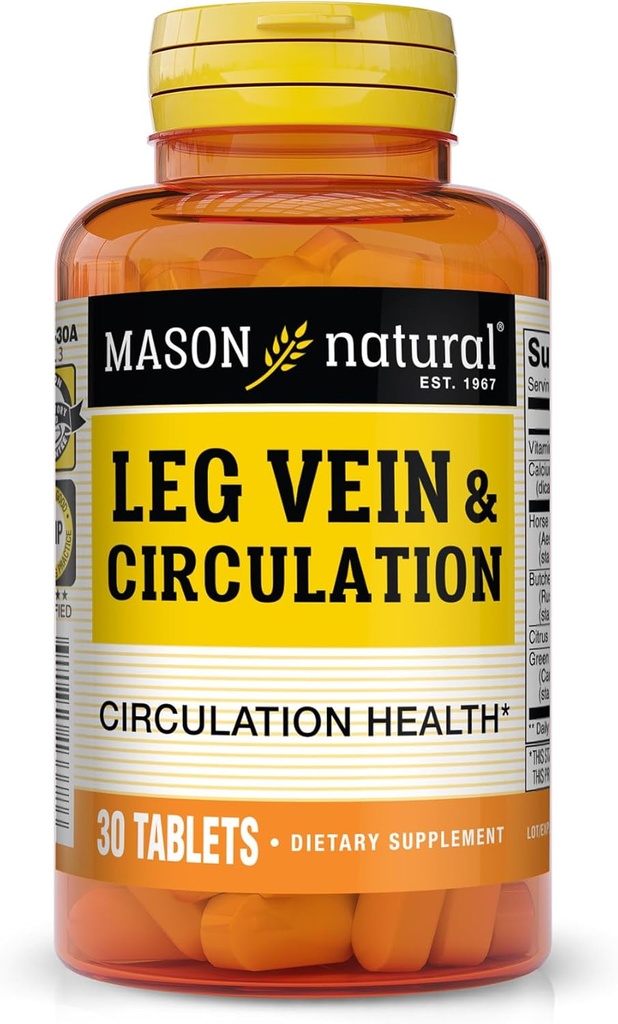 MASON NATURAL Leg Vein &amp; Circulation, 30 Tablets (Pack of 4)