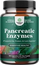 Naturalezas Artesanía Pancreatina Enzimas digestivas para la salud digestiva - Enzimas pancreáticas para humanos con carbohidratos gordos y mujeres y hombres proteínas - Protease Amylase " Lipase Digestión -120ct