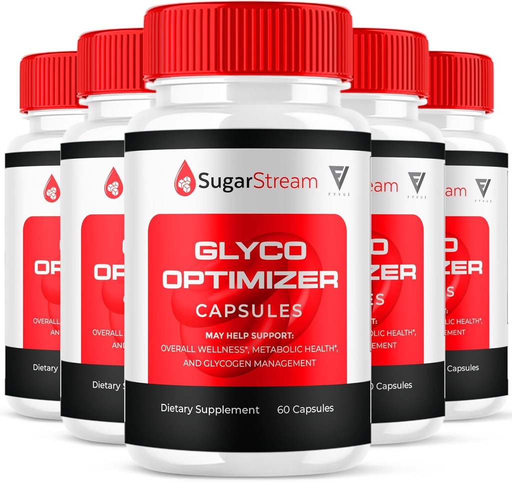 (5 Pack) Sugar Stream Glyco Optimizer Capsules, SugarStream Advanced Glyco Optimizer and Blood Support Supplement, Sugar Stream Maximum Strength Glycogen Support Multivitamin Fórmula (300 cápsulas)