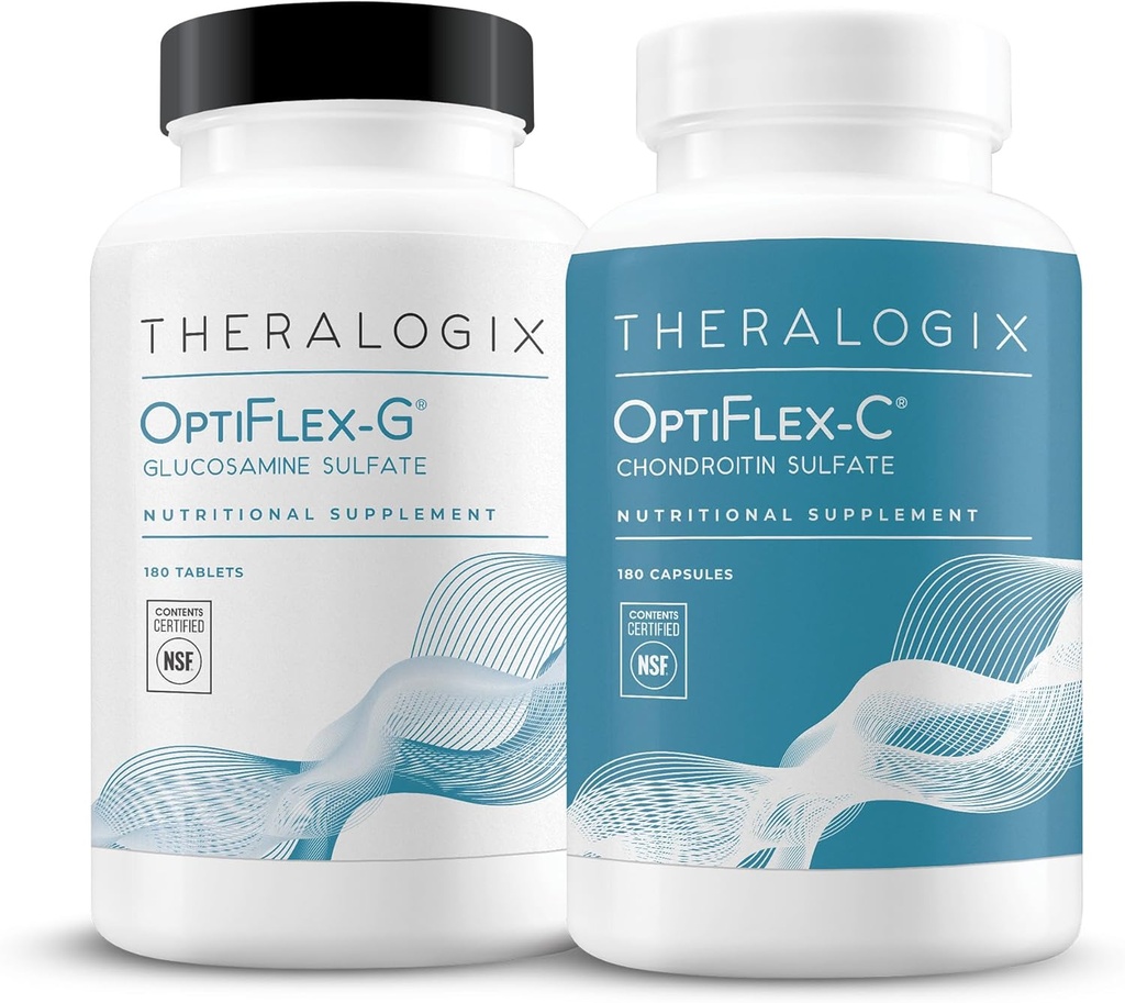 Theralogix OptiFlex Complete - 90-Day Supply - Glucosamine &amp; Chondroitin Supplement - Support Healthy Joint Function - Joint Supplements for Women &amp; Men - NSF Certified - 180 Caps & 180 Tabs