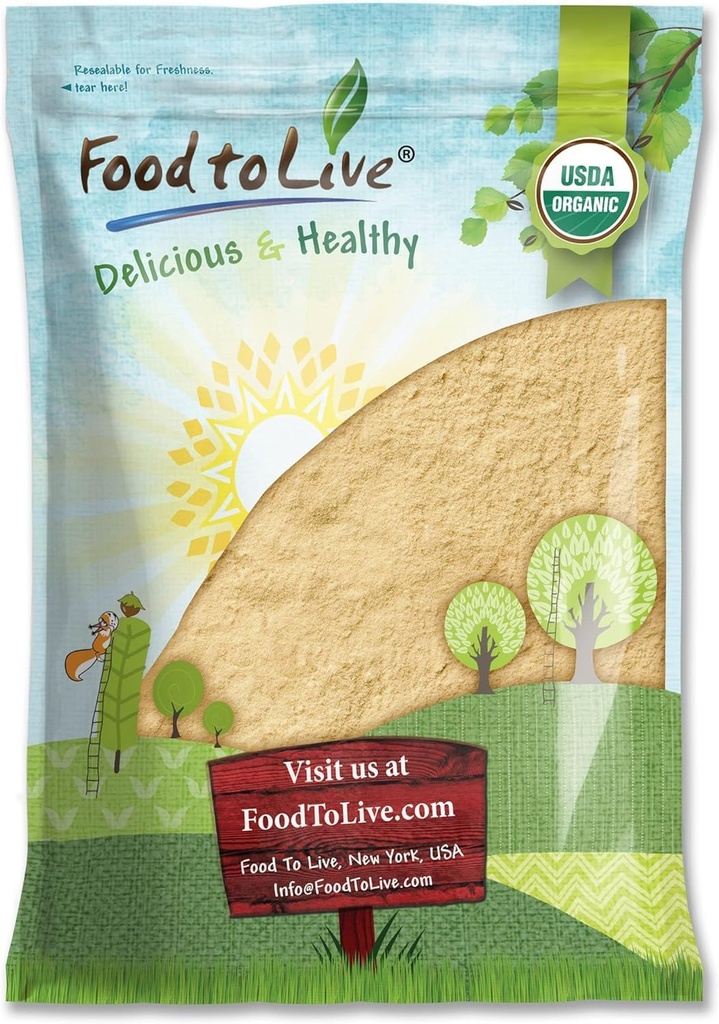 Comida para vivir - Pólvora de Setas Mane de León Orgánica, 8 libras - Eleva tu Cerebro Bienestar con Premium, No-GMO, Superalimentos Naturales y Vegan para Mejor Enfoque