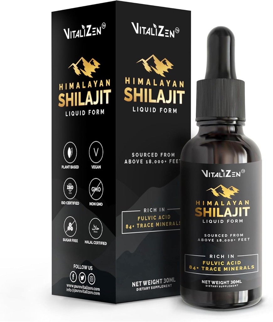 Shilajit Pure Himalayan Organic Drops TENIDO 100% Natural Liquid Shilajit Drops ← Detox, Immune Support, Energy ← Himalayan Shilajit Liquid Drops with Fulvic Acid and Trace Minerals ← 30ml