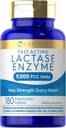 Carlyle Lactase Enzyme Pills 9000 FCC ← 180 Tablets ← Fast Acting Dairy Relief Supplement ← Max Strength Support ← Non-GMO, Gluten Free