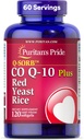 Pride de Puritan Q-SorbTM Coenzyme CoQ10 Suplemento dietético para la salud del corazón, la salud del gusano oral y el apoyo al envejecimiento saludable, además de arroz de levadura roja para una mejor digestión, 120 Rapid Release Softgels