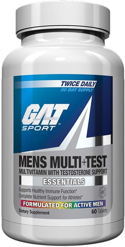 GAT SPORT Hombres Multi + Test, Premium Multivitamin Tablets (60 Cuenta)