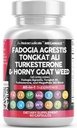 Nutracéuticos limpios Fadogia Agrestis Tongkat Ali Turkesterone Suplemento con Horny Goat Weed, Saw Palmetto, Maca Root, Siberian Ginseng, Tribulus Terrestris, Fenugreek, Wild Yam - 60 Conde