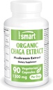SuperSmart Organic Chaga Extract 1500mg per Day (High Strength) - Wild & Hand Picked Chaga Mushrooms Supplement ← Non-GMO & Gluten Free - 90 Vegetarian Capsules