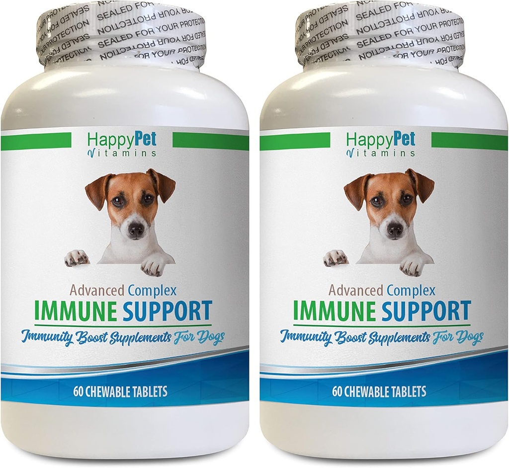 Alergía Inmune Bites for Dogs Lamb Flavor - Dog Immune System Support - Salud del hígado y el riñón - potente ANTIOXIDANTS - Fórmula natural - Turquía Tail Capsules Dog - 2 Botellas (120 Treats)