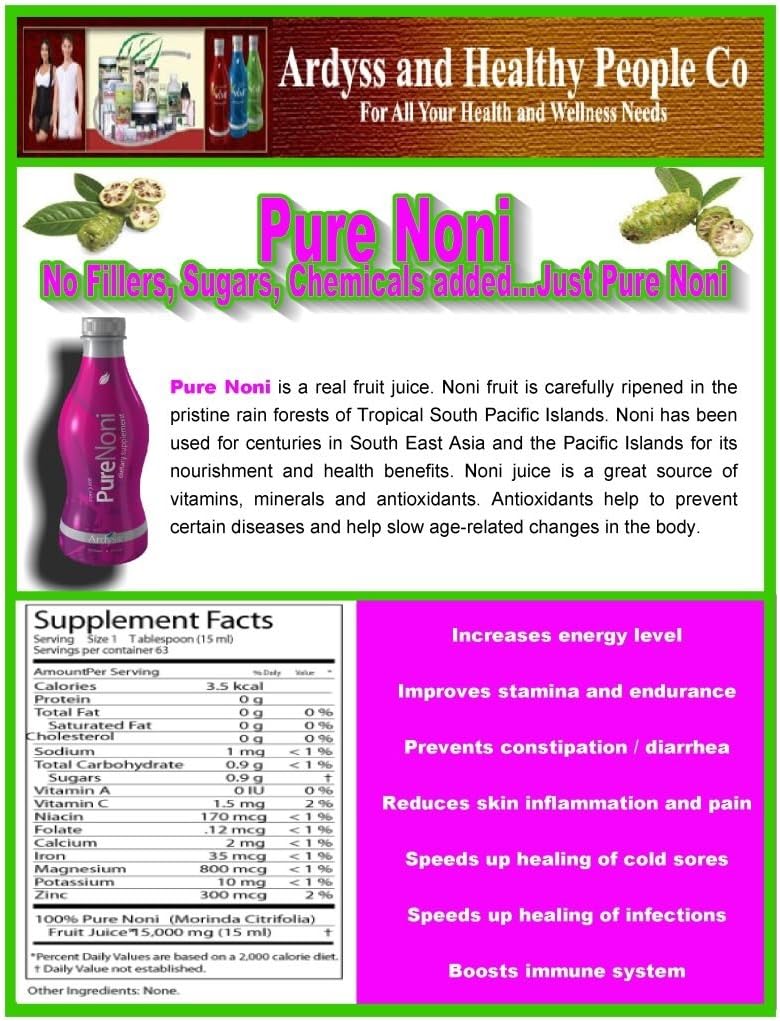 Suplemento dietético puro Noni