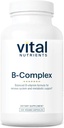 Vital Nutrients Vitamina B-Complex ← Vegan Complejo de alta potencia Vitaminas TENIDO B Vitaminas Apoyo Energía, Metabolismo y Salud del Corazón* ← Gluten, Dairy, Soy Free TEN 120 Capsules