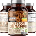 N1N Premium Ceylon Cinnamon 1200mg [100% Organic Ceylon Cinnamon] Suplemento natural para apoyar la circulación saludable, cerebro y función conjunta, 120 caps