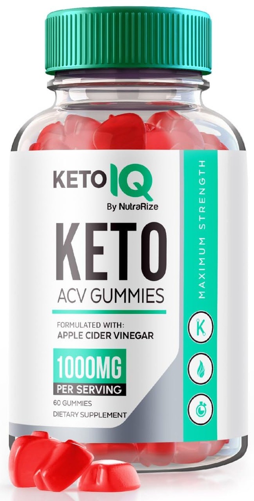 NutraRize Keto IQ ACV Gummies, Pérdida de Peso Avanzada, Gummies de Adelgazamiento Efectivo, Gummies de Dieta KetoIQ Actuación rápida, Gomitas Reseñas (60 Gummies)