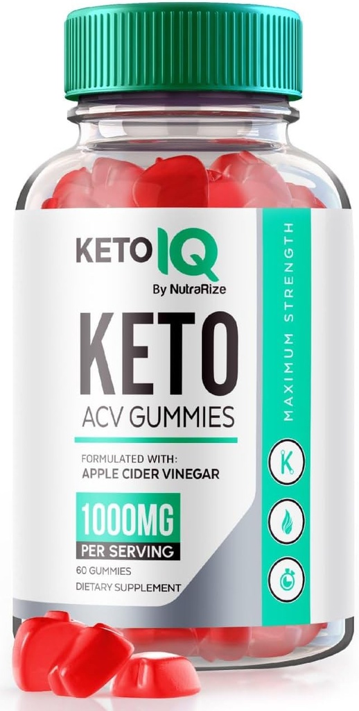NutraRize Keto IQ ACV Gummies, Pérdida de Peso Avanzada, Gummies de Adelgazamiento Efectivo, Gummies de Dieta KetoIQ Actuación rápida, Gomitas Reseñas (60 Gummies)