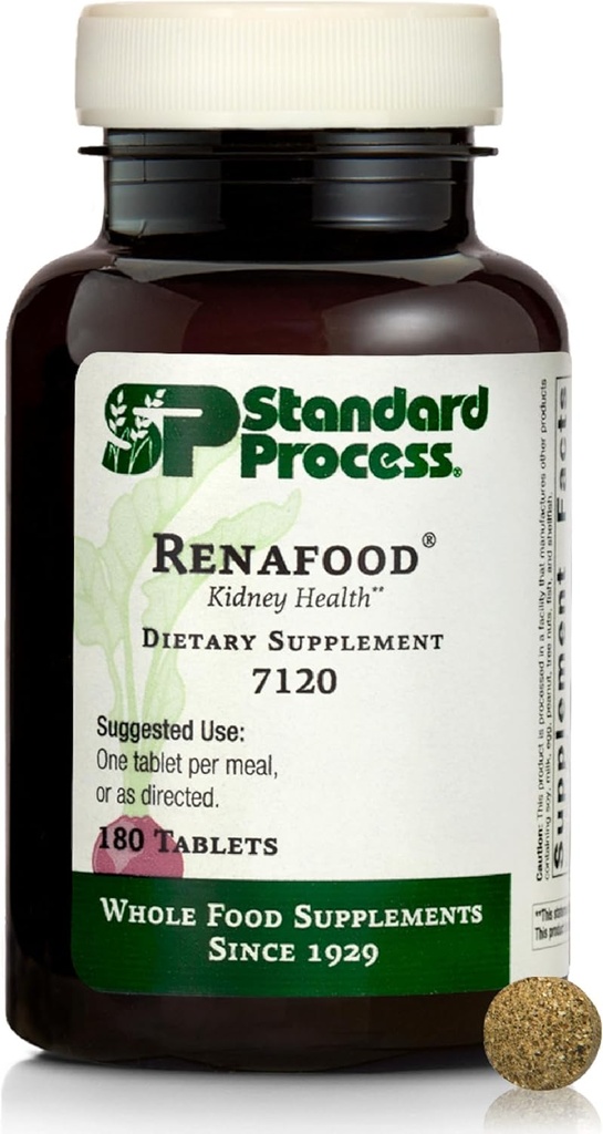 Standard Process Renafood - Supports Healthy Kidney Function & Antioxidant Activity - Contains Vitamins A - Non-Soy - 180 Tablets