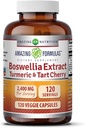 Amazing Formulas Boswellia Extract Turmeric and Tart Cherry 2400mg Veggie Capsules | Non-GMO | Gluten Free | Made in USA | Ideal for Vegetarians (120)