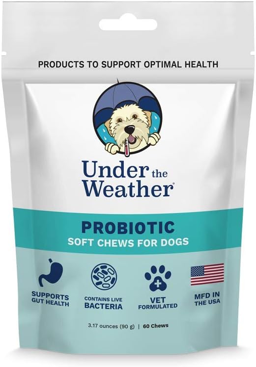 Bajo el Tiempo Pet Soft Dog Chew Suplementos para la calma y los probióticos soporta la relajación y equilibrio normal emocional en perros (probióticos, 60 cuenta)