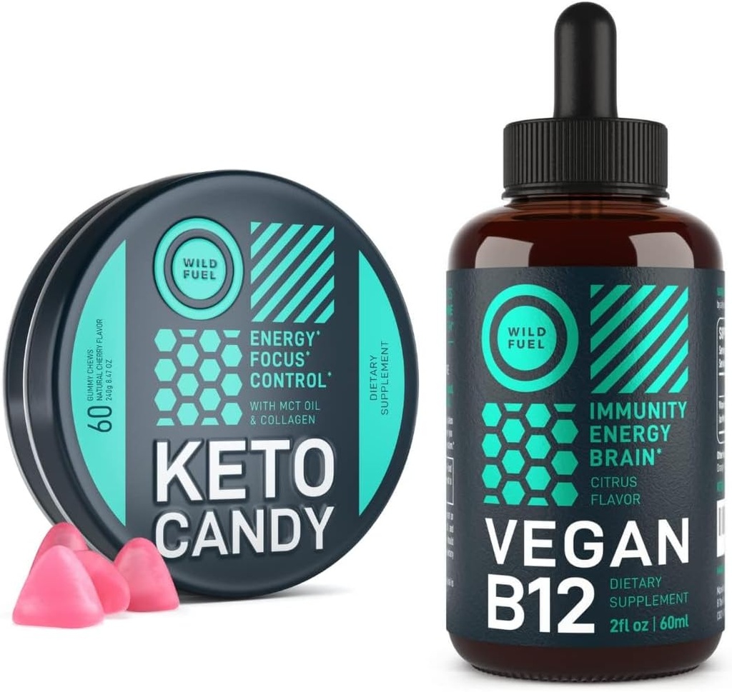 WILD FUEL Keto Gummies y Vegan B12 Energy Bundle