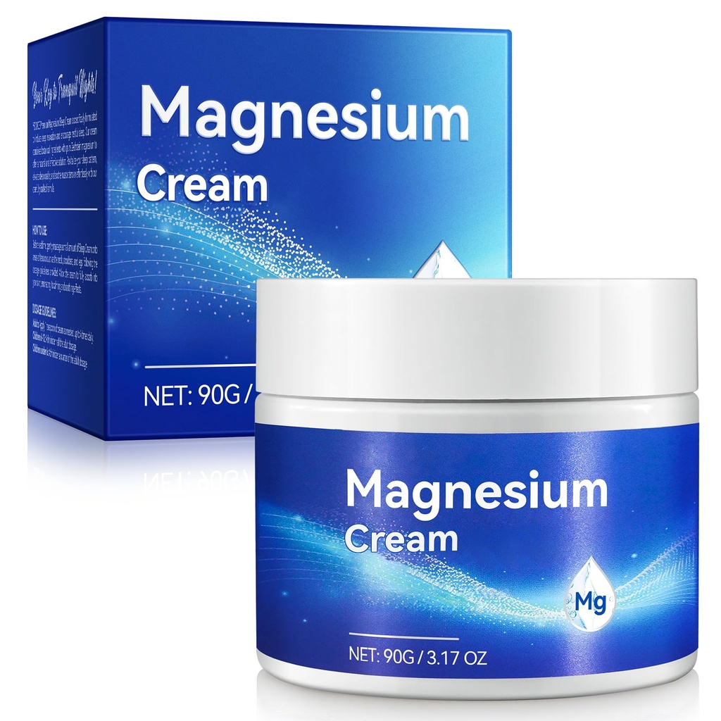 Magnesium Lotion,Pure Magnesium Cream, Non-Greasy -Topical Magnesium Chloride-Skin Friendly Ingredients-3.17 OZ