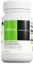 Laboratorios Davinci Vitamina K2 " Resveratrol - Salud ósea " Suplemento cardiovascular con soporte antioxidante* - Vegetariano, libre de gluten " Soy-libre de 60 cápsulas