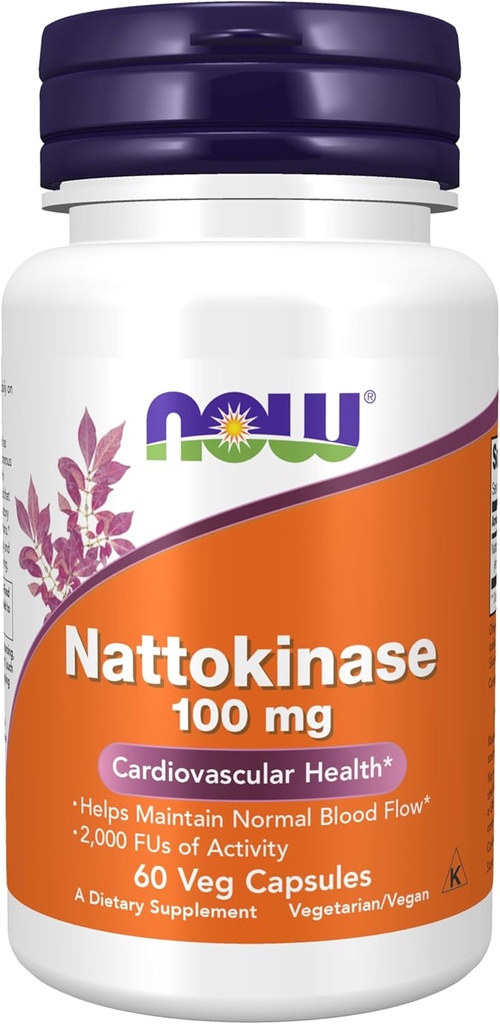 AHORA Suplementos, Nattokinase 100 mg (de Soya no GMO) con 2.000 FUs de Actividad, 60 cápsulas de Veg