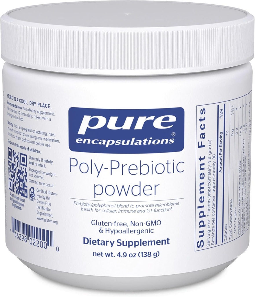 Pure Encapsulations Poly-Prebiotic Powder tención Targets Akkermansia Muciniphila to Support GI Barrier Function TEN 4.9 Ounces