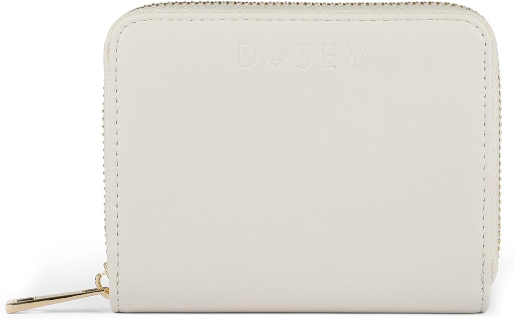 Dosey Wellness Wallet Travel Pill Organizer &amp; Easy-Slide Pill Pouches - Smooth Vegan Leather with 4 Airtight Pill Pockets for Med Storage & Protection - Stylish Med Organizer (LATTE), versión actualizada